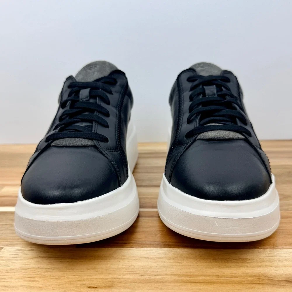 UGG Scape Lace Womens Black Leather Platform Sneakers Size 10